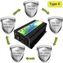 Convertisseur Pur Sinus,Convertisseur 12v 220v 3000W 12V à 220V / 110V Voyant de voiture Convertisseur Convertisseur Adaptateur