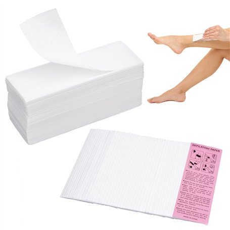 Bande de Cire Epilation Bandes de Cire 200 Pièces Bande de Cire Épilatoire Papier Non-Tissés pour Cire Chaude et pâte à Sucre Ba