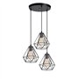 iDEGU 3 Lampes Lustre Suspension Luminaire Industrielle Plafonnier Rétro en Métal Suspension Abat-Jour Design Cage E27 Lampe de