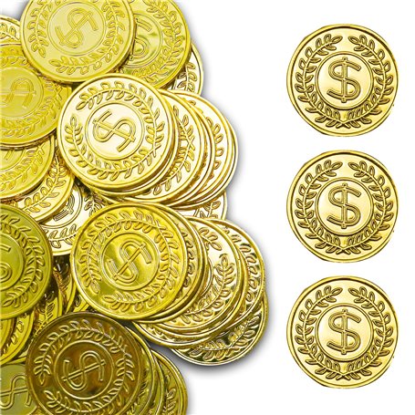 soitzhoc 100 pièces pièces d'or en plastique
