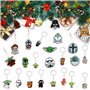 Calendrier de L'avent 2024 S-tar Wars, 12pcs Diamant Peinture Porte-clés, 12pcs porte-clés PVC, Avent Calendrier DIY Loisir Crea