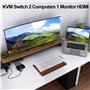 YOUTINGHDAV KVM Switch 2 PC 1 moniteur 8K@60Hz 4K @120Hz, USB 3.0 KVM Switch HDMI 2.1 HDCP 2.3 pour 2 ordinateurs partageant un