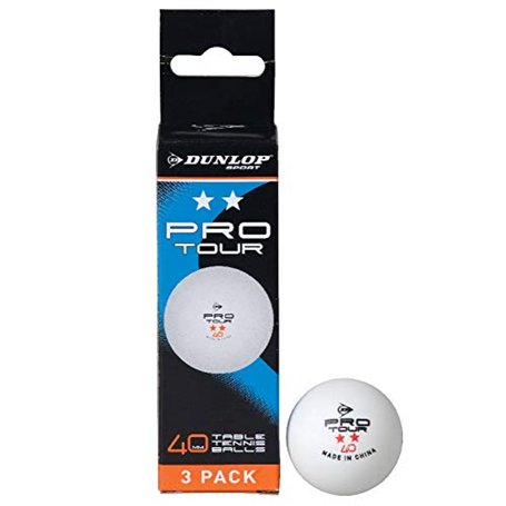 DUNLOP Pro Tour 2 Star Lot de 3 balles de Tennis de Table