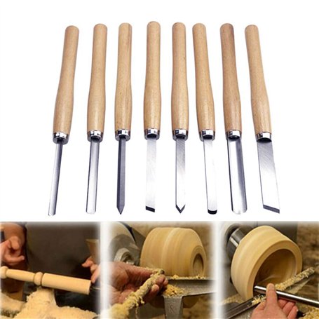 8PCS Outils de Tournage Coffret