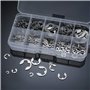Ewwtrey 200 Pièces Anneaux de Retenue E-Clip, Rondelles de Blocage en Acier Inoxydable pour Arbres, Kit d'Assortiment de Circlip