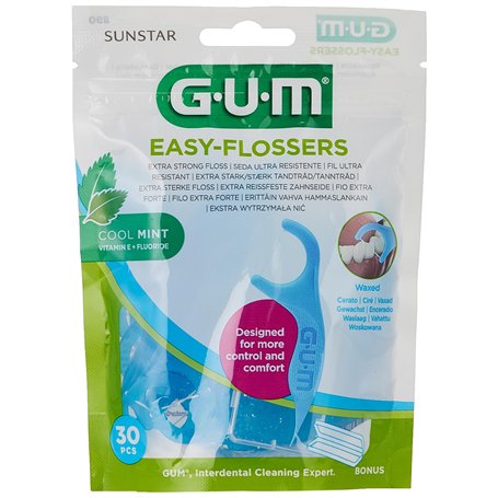 Gum Easy Flossers Forcel Lot de 30 fils dentaires avec porte-fil