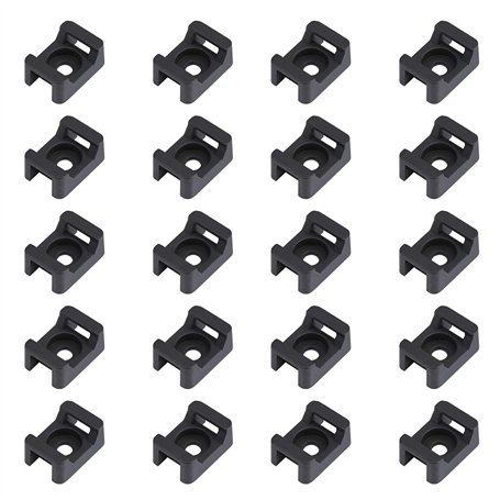 Fippy 150PCS Attache de câble noir supports 23mmx16mm de type selle support de base de câble