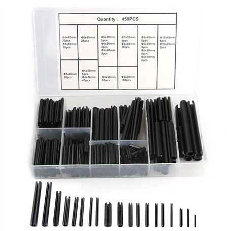 Lot de 450 goupilles de serrage creuses en acier inoxydable M2/M3/M4/M5/M6/M7/M8/M10