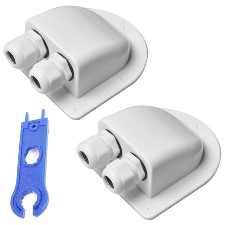 Lot de 2 passe-câbles solaires étanches pour voiture