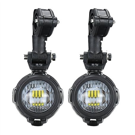 2 x LED Phare Auxiliaire Lampe Avant Feux Brouillard 40W IP67 DRL avec Support pour R1200 GS X-ADV 750 Universal Moto