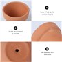 Ounona Lot de 10 mini-pots en terre cuite - pots fleurs/cactus - idéal pour plantes, loisirs créatifs, mariages, chambres d’enfa