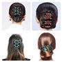 6 Pcs Peignes de Cheveux Perles,Pinces à Cheveux Élastiques Magiques Extensible Double Clips, Barrette Femme