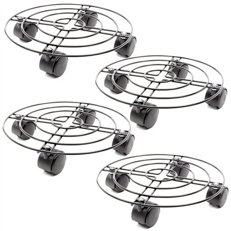 Support de Pot de Fleurs en Métal à Roulettes