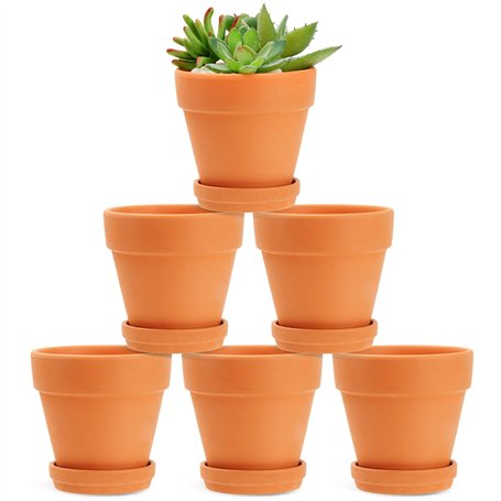 Juvale Petits Pots de Fleurs en Terra Cotta avec Soucoupes - 10