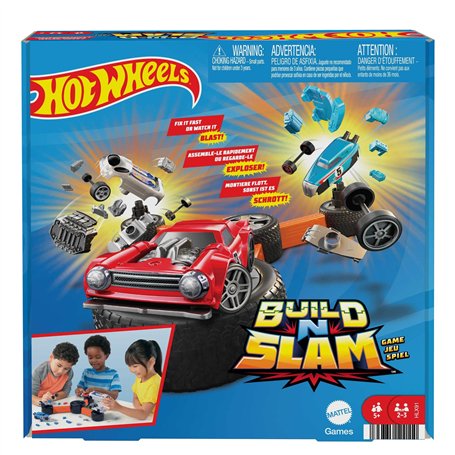 Mattel Games Jeu L’As de l’Assemblage avec Voitures Hot Wheels à Assembler