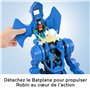 Fisher-Price Imaginext Coffret Centre De Commande Robot Batman DC Super Friends avec Robot Détachable De 25 Cm, Figurines Batman