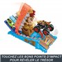 Hot Wheels Coffret Monster Trucks Arena Smashers Défi du Croque-Trésor avec 1 Monster Truck Tiger Shark Et 1 Voiture Broyée, Éch