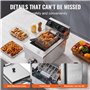 VEVOR Friteuse commerciale 3000 W, friteuses à bain d'huile électrique avec panier, en acier inox, 9 L, avec contrôle du temps e