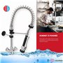 GOLDMAN SERVICE | Robinet à Poignée Extensible pour Évier de Cuisine avec Douchette Spray. Utilisations Industrielles, Hôtelleri