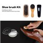 YUET Kit De Cirage Chaussure Noir Nettoyage De Chaussures Pour Cuir Marron Et Avec Brosse De Polissage, Étui De Voyage En Crin D