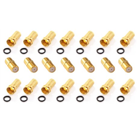 doesnotapply DKBT 21 Pcs Fiches F -Adaptateur Antenne Connecteur Coaxial Raccord Antenne TV Adaptateur D'antenne Coaxial Femelle