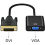 GANA Adaptateur DVI vers VGA, 1080p Actif DVI-D vers VGA Convertisseur 24 + 1 mâle vers Femelle câble Supporte 1080P/3D 60Hz pou