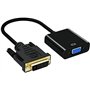 GANA Adaptateur DVI vers VGA, 1080p Actif DVI-D vers VGA Convertisseur 24 + 1 mâle vers Femelle câble Supporte 1080P/3D 60Hz pou
