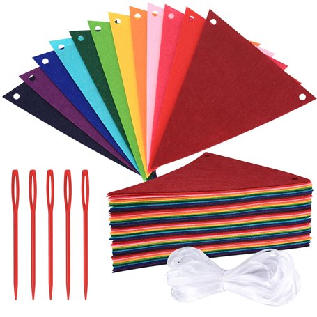 60 Pièces Guirlandes de Drapeaux Feutre Colorée