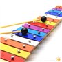 CeleMoon Xylophone en bois naturel 15 tons pour enfants et tout-petits avec barres métalliques multicolores, instrument de musiq