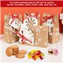 STCRERAG 24 PCS Sac Cadeau de Noël en Kraft Avec Ruban et Ornement - Emballage Cadeau Boite Pochette Papier Sachet Bonbon pour C