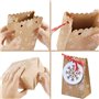 STCRERAG 24 PCS Sac Cadeau de Noël en Kraft Avec Ruban et Ornement - Emballage Cadeau Boite Pochette Papier Sachet Bonbon pour C
