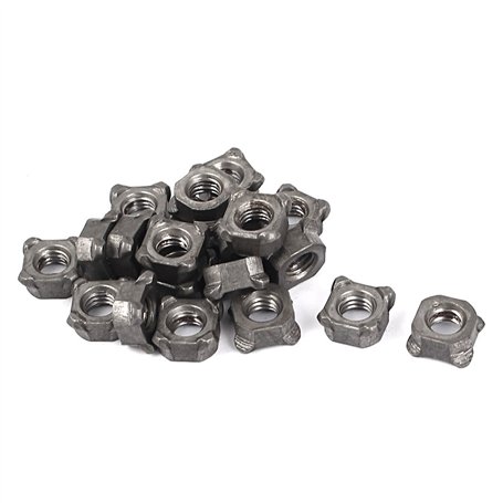 sourcing map M6 x 1mm pas acier carbone carré métrique écrous à souder DIN 928 pcs 20 gris