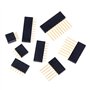 Glarks Lot de 112 barrettes mâles et femelles de 2,54 mm - 100 barrettes de bouclier empilables et 12 barrettes de broches PCB p