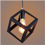 E27 Retro Métal Plafonnier Suspensions Luminaire Lustre Industriel Vintage Style Noir Créatif Metal Suspensions Luminaire Cube E