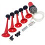 YIYIDA Klaxon à air trompette Klaxon de voiture 12V Air Horn Trompette musicale 165db Corne d'alarme Cinq tubes Dixie rouge étan
