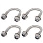 sourcing map 4pcs M6 Fil 304 Round Bend U Bolt Tuyau 20mm Dia extérieur