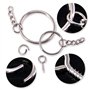 Swpeet 100 pcs Porte-clés Anneaux avec chaîne et tiges à vis 100 pcs Bulk pour travaux manuels argenté