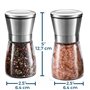 WINSHEA Ensemble de moulins à sel et poivre en acier inoxydable de qualité supérieure avec corps en verre et grosseur réglable, 