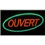 Enseigne lumineuse à LED Ouvert rouge/vert 60x30x2.5cm