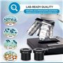 AmScope B120 Series Student & Professional LED Binocular Compound Microscope - 40X-2500X Magnification - Includes 5MP USB Camera