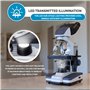 AmScope B120 Series Student & Professional LED Binocular Compound Microscope - 40X-2500X Magnification - Includes 5MP USB Camera
