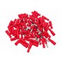 Grapelet Lot de 100 cosses de câble - Fiche ronde rouge x 50 - Cosses rondes rouges x 50 - Connecteurs à sertir isolés - Pour vo