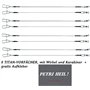 Jenzi Titan Lot de 8 bas de ligne en titane 30 cm 7 kg + autocollant Petri Heil!