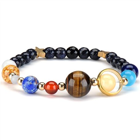 Senlinmu Galaxy Solar System Bracelet Univers Neuf Planètes Star Pierre Naturelle Perles Bracelets Bracelets