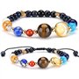 2 X Galaxy Système Système Bracelet Univers Neuf Planètes Étoile Perles De Pierre Naturelle Bracelets Bracelets Bracelets Réglab