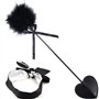 2 pièces SM Bondage Flogger Fouet érotique en cuir avec plume Tickler Cuir main fessée paddle jouets sexuels accessoires pour BD