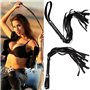 SM Bondage Flogger Fouet en cuir érotique Fétiche Masque pour les yeux avec plumes Tickler Cuir main fessée paddle jouets sexuel