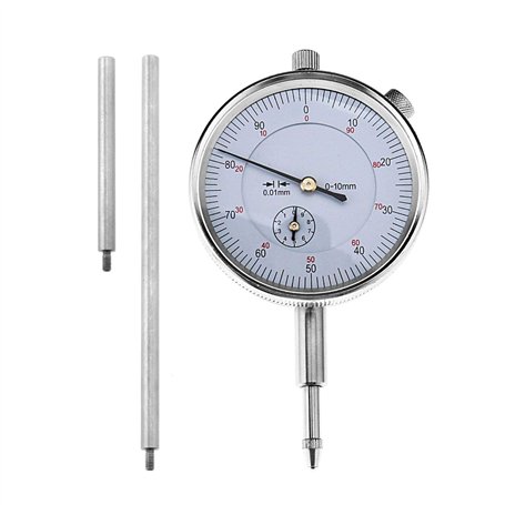 YINETTECH Indicateurs à Cadran Métrique avec Tige d'extension 50-100mm Plage de 0 à 10mm Mesurant 0.01mm de Précision Ensemble