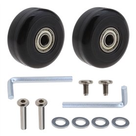 Lot de 2 roulettes pour valises - Roues de rechange - 40 mm x 18 mm - Kit essieux de réparation avec clé à molette