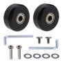 Lot de 2 roulettes pour valises - Roues de rechange - 40 mm x 18 mm - Kit essieux de réparation avec clé à molette